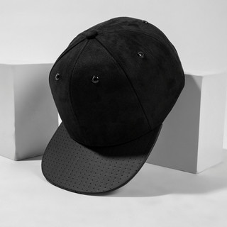 Reckless Capman Mũ Snapback Đen Trơn Xám Trơn Nón Lưỡi Trai Phẳng Mũ Hiphop Thời Trang Vải Da Lộn