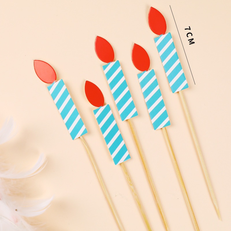 Combo 10 Set Phụ Kiện Sinh Nhật Hpbd [Freeship💝] Set Cắm Giấy Cây Nến,Cây Bông Trang Trí Bánh Mới Lạ DUHA 076