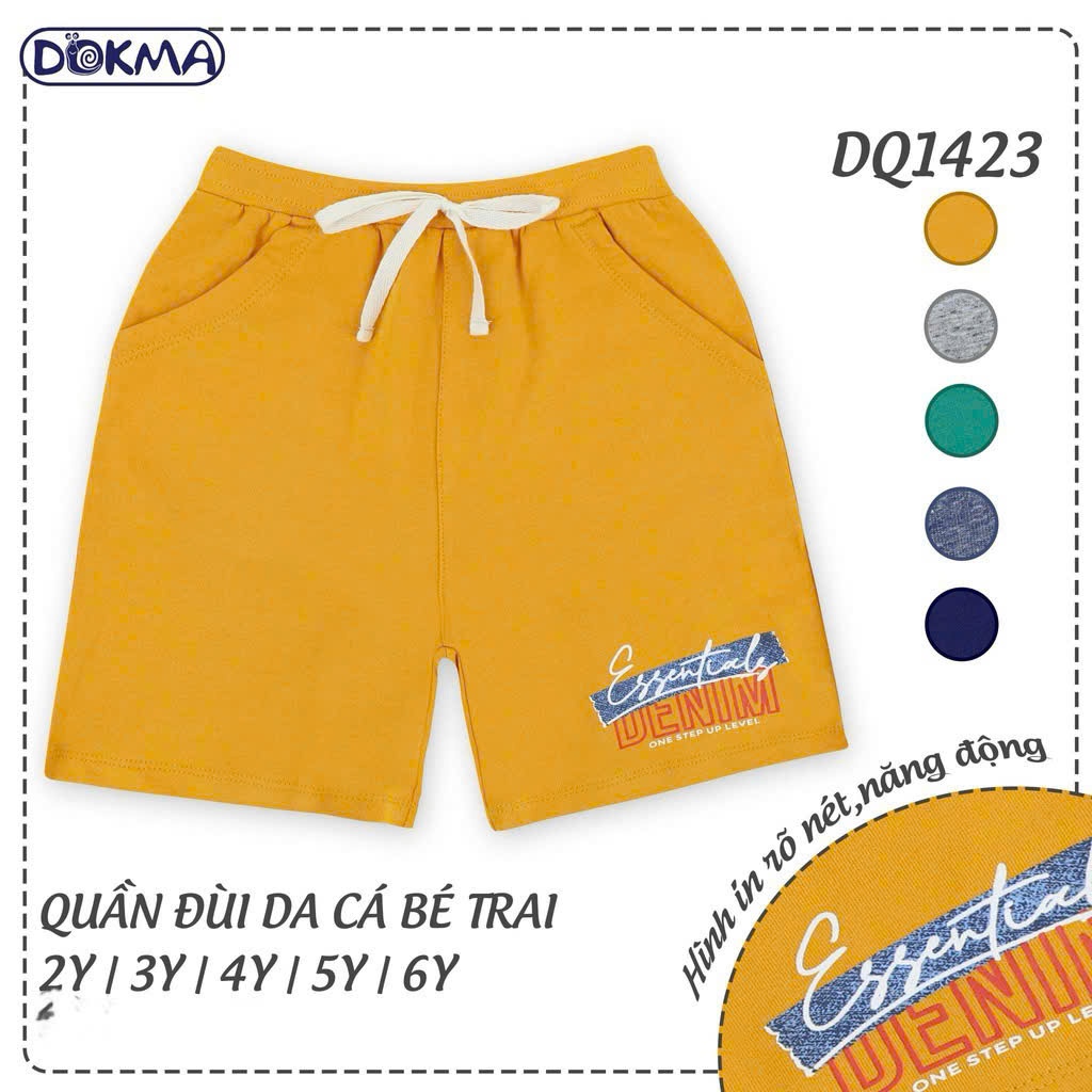 (11-19kg, 2-6Y) Quần Cộc, Quần Đùi Cotton Dokma Bé Trai DQ1419 DQ1423 DQ2777 DQ2867 DQ1421