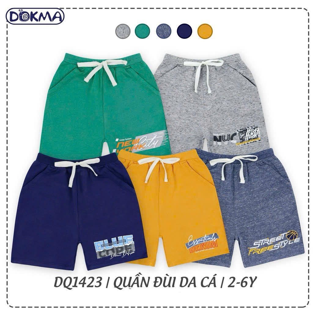 (11-19kg, 2-6Y) Quần Cộc, Quần Đùi Cotton Dokma Bé Trai DQ1419 DQ1423 DQ2777 DQ2867 DQ1421
