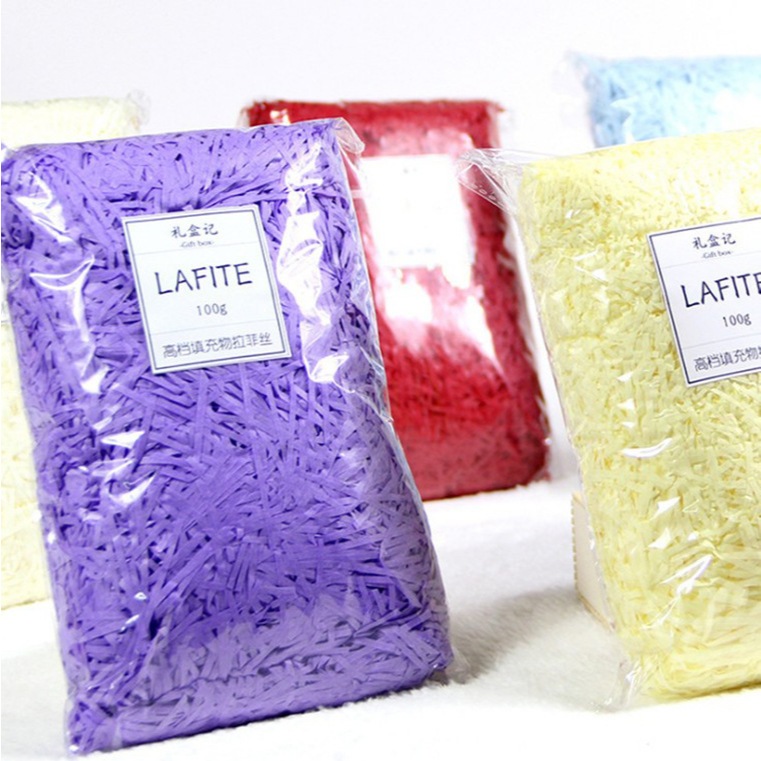 Túi 100g Giấy Rơm Giấy Vụn Giấy Nến Lót Hộp Quà Tặng DUHA 109