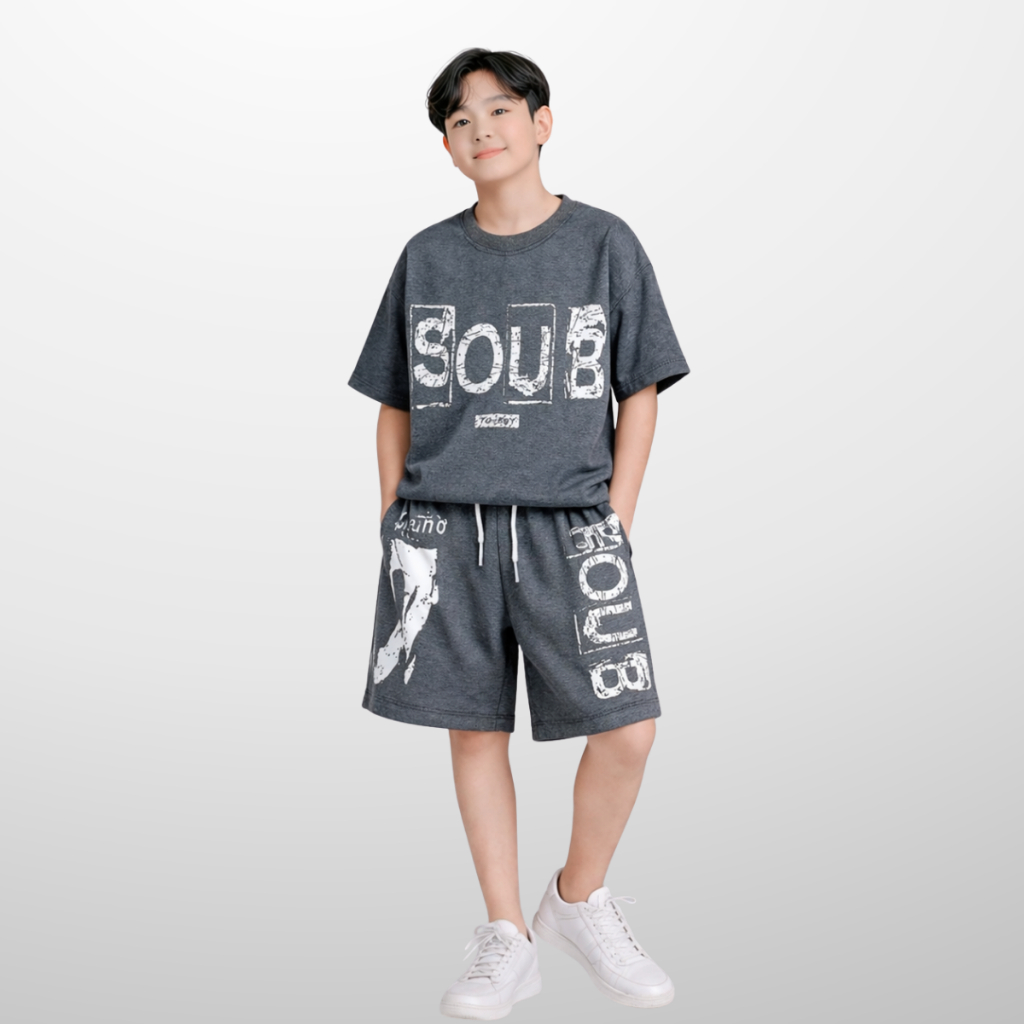 Set bộ bé trai mùa hè – Đồ bộ bé trai áo thun quần short cotton co giãn, thoáng mát, năng động 4-14 tuổi - B88 | JJ Kids