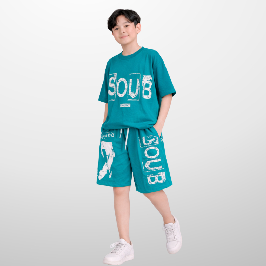 Set bộ bé trai mùa hè – Đồ bộ bé trai áo thun quần short cotton co giãn, thoáng mát, năng động 4-14 tuổi - B88 | JJ Kids