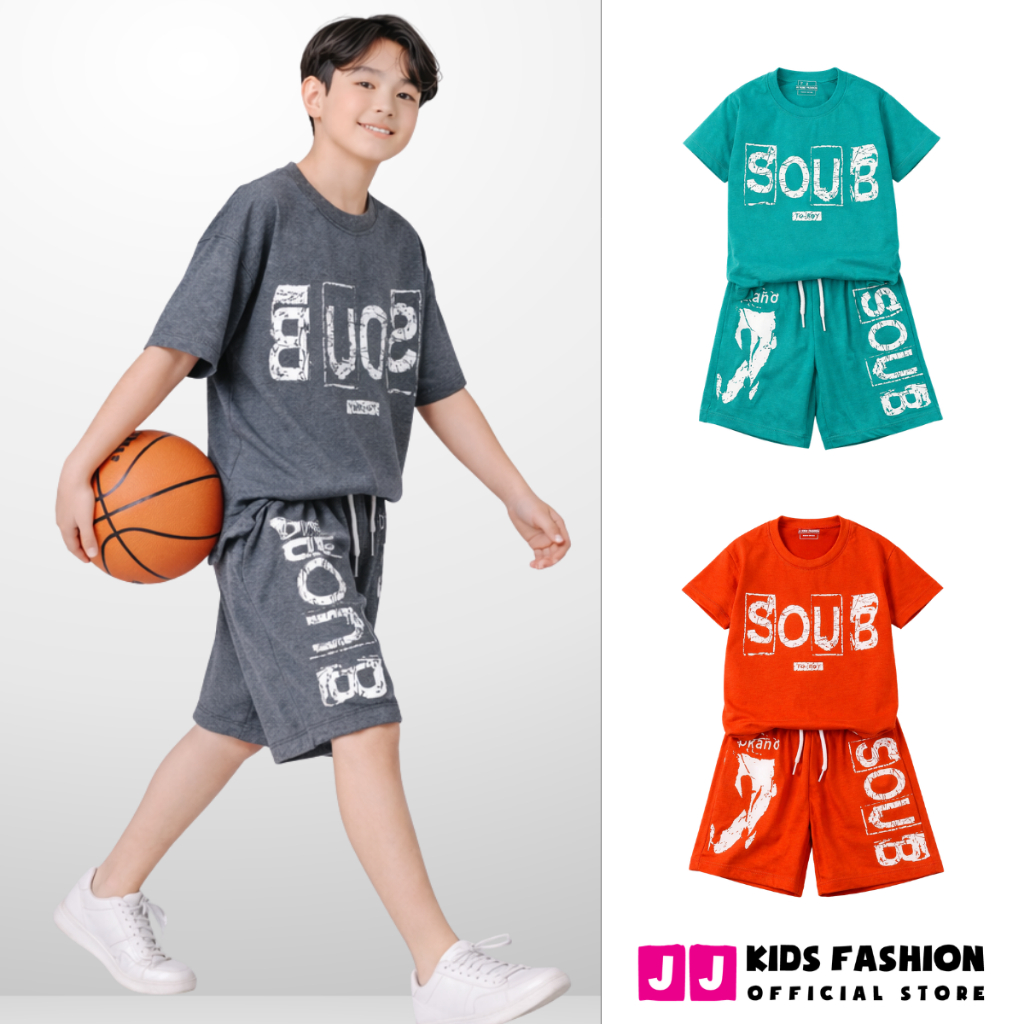 Set bộ bé trai mùa hè – Đồ bộ bé trai áo thun quần short cotton co giãn, thoáng mát, năng động 4-14 tuổi - B88 | JJ Kids
