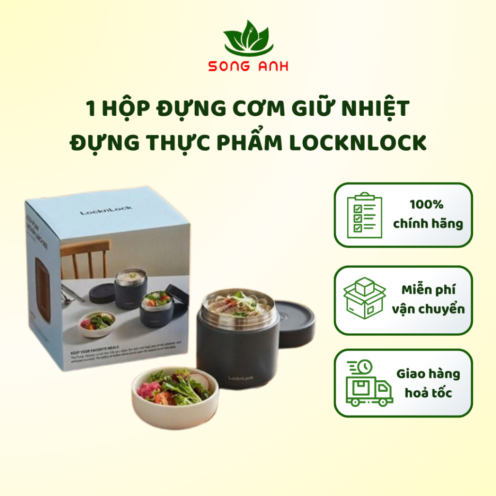 Hộp cơm giữ nhiệt LocknLock - hộp đựng thức ăn giữ nhiệt 300ml - 500ml inox cao cấp