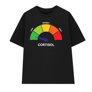 Áo Thun in hình CORTISOL LEVEL Hottrend - Áo Phông Nam Nữ Form Rộng Tay Lỡ Chất Thun Cotton Mềm Mịn Menswear Cổ Tròn