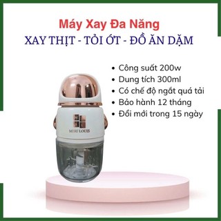 Máy Xay Đa Năng Misu Louis Cối Thủy Tinh Dày Bền 2 Lưỡi Inox Xay Sinh Tố, Thịt, Cua, xay đồ ăn dặm cho bé Cá,