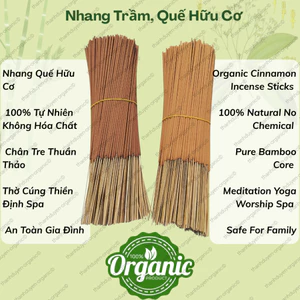 Nhang Trầm Hương Hữu Cơ Sạch | 100% Tự Nhiên Không Hóa Chất | Chân Tre | Thờ Cúng Thiền Định Yoga Spa | An Toàn Trẻ Em