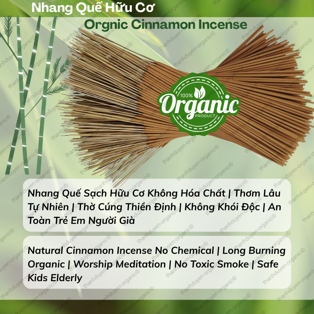 Nhang Trầm Hương Hữu Cơ Sạch | 100% Tự Nhiên Không Hóa Chất | Chân Tre | Thờ Cúng Thiền Định Yoga Spa | An Toàn Trẻ Em