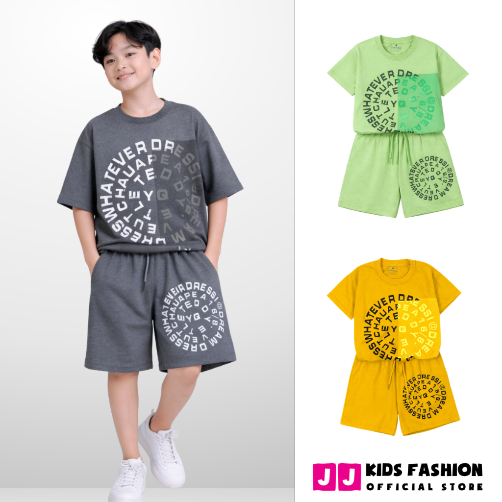 Đồ bộ bé trai mùa hè, áo thun quần short cotton co giãn, thoáng mát, 4-14 tuổi - B94 | JJ Kids