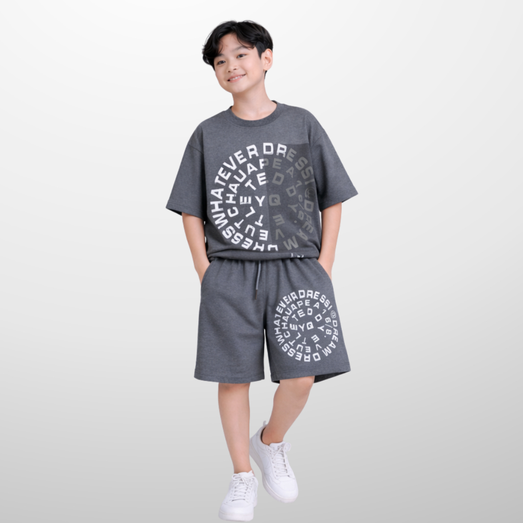 Đồ bộ bé trai mùa hè, áo thun quần short cotton co giãn, thoáng mát, 4-14 tuổi - B94 | JJ Kids