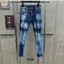 Quần Jeans Nam Xanh Loang Vẩy Sơn Có Khóa Lệch