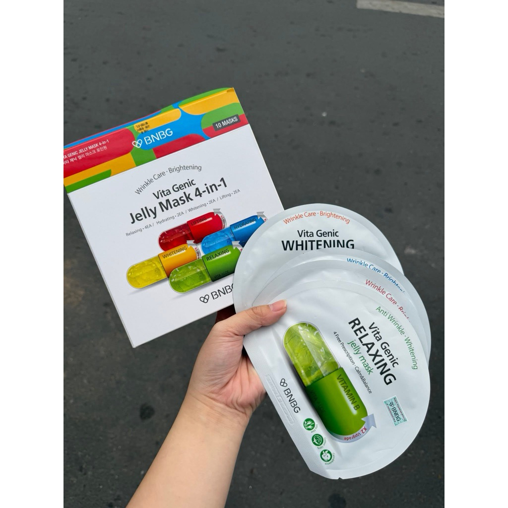 [HÀNG CTY CÓ TEM PHỤ] HỘP 10 MIẾNG MASK BNBG VITA GENIC MIX 4 MÀU