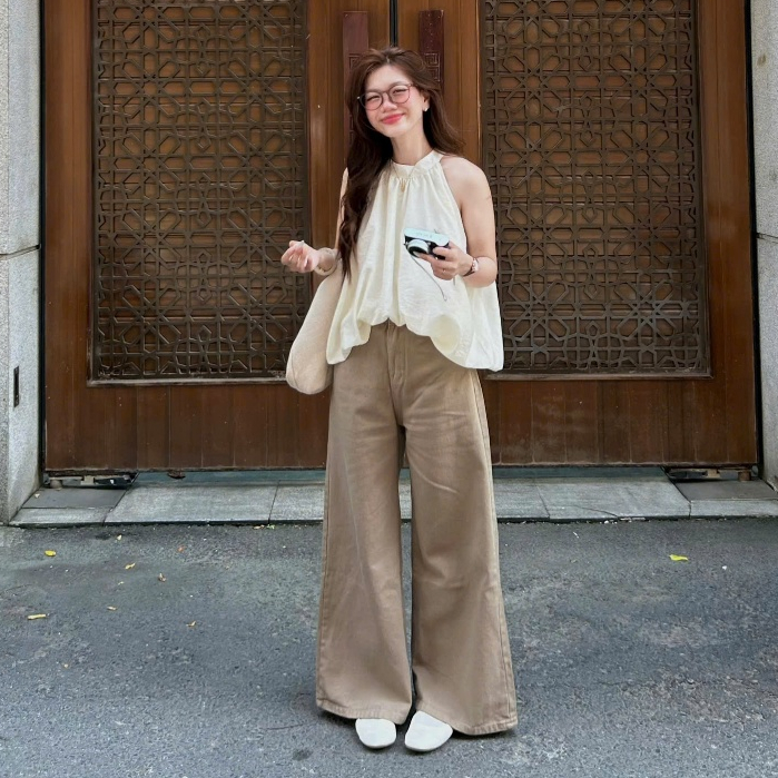 (ẢNH OLDSCHOOL) Áo yếm dáng bí tơ đũi nhăn mỏng mùa hè Suzy Top.