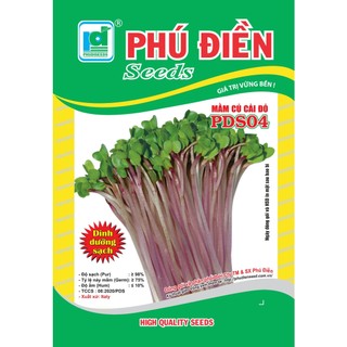 Hạt giống rau Mầm Củ Cải Đỏ Phú Điền PDS 04 - 20 gam hạt