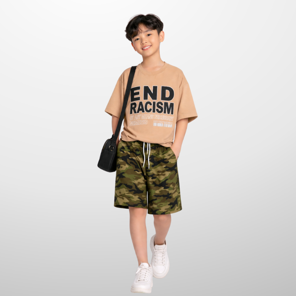 Đồ bộ bé trai mùa hè, áo thun quần short cotton co giãn, thoáng mát, 4-14 tuổi - B78 | JJ Kids