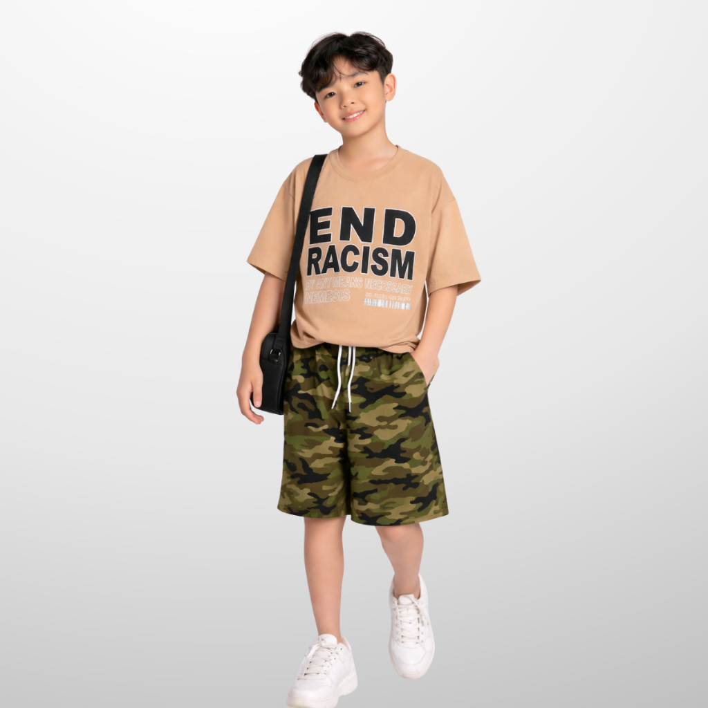 Đồ bộ bé trai mùa hè, áo thun quần short cotton co giãn, thoáng mát, 4-14 tuổi - B78 | JJ Kids