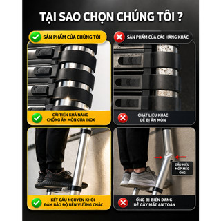 Thang nhôm Inox rút đơn các bậc thang tự động vào khóa 1.9m - 6m Dễ dàng mang theo Thang Rút Đơn Chữ I Bảo hành 2 năm
