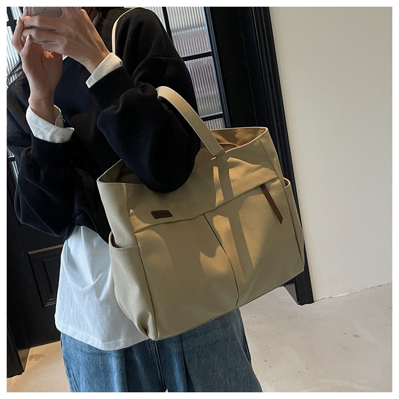 Túi tote vải Canvas bố kiểu Nhật dung tích lớn – túi đeo vai/xách tay nữ đi học, mẫu mới_Bags House