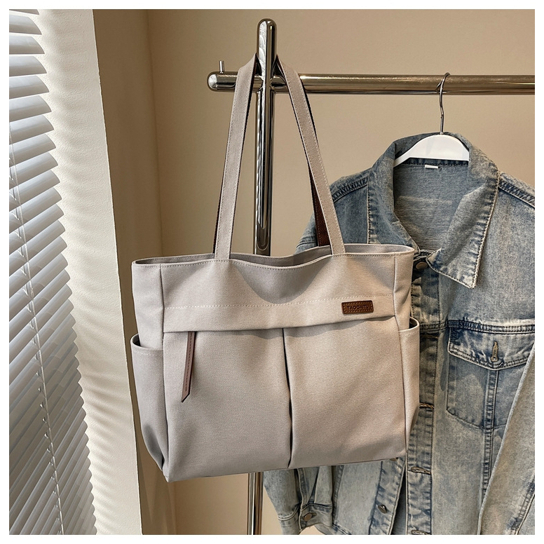 Túi tote vải Canvas bố kiểu Nhật dung tích lớn – túi đeo vai/xách tay nữ đi học, mẫu mới_Bags House