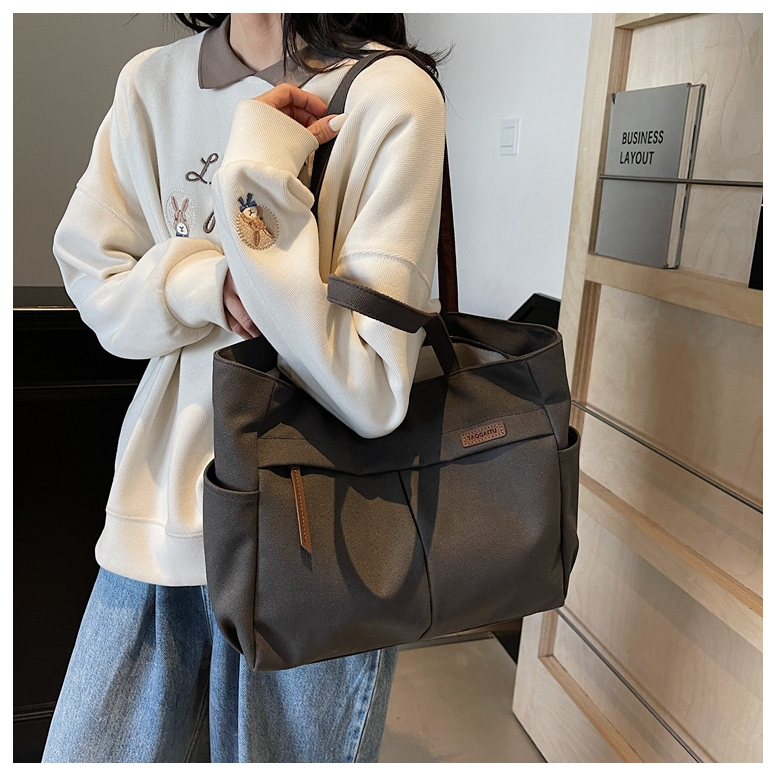 Túi tote vải Canvas bố kiểu Nhật dung tích lớn – túi đeo vai/xách tay nữ đi học, mẫu mới_Bags House