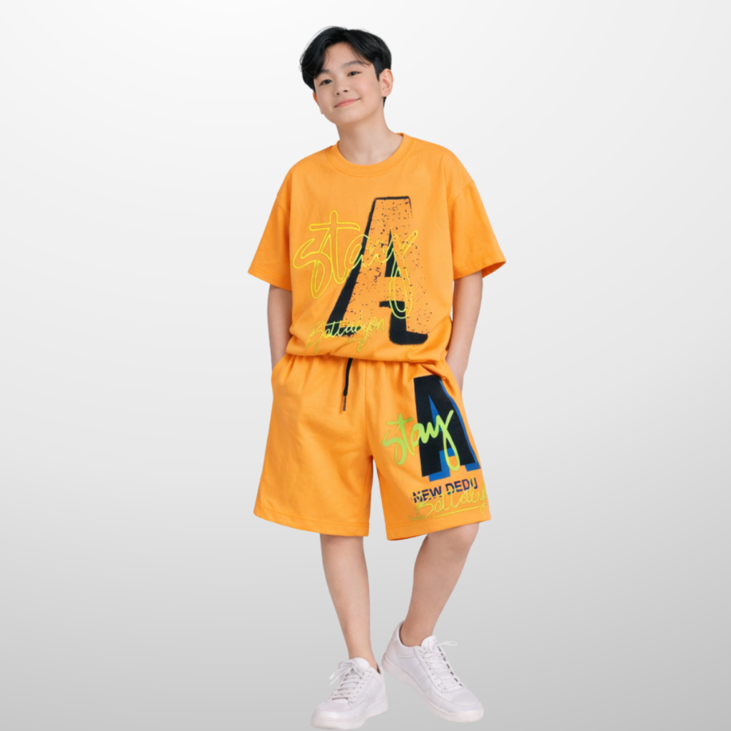 Đồ bộ bé trai mùa hè, áo thun quần short cotton co giãn, thoáng mát, 4-14 tuổi - B74 | JJ Kids