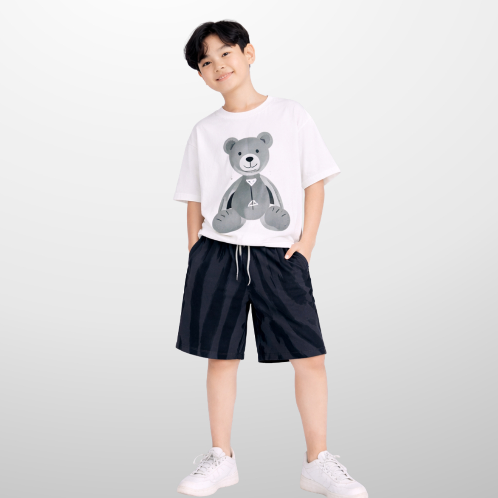 Đồ bộ bé trai mùa hè, áo thun quần short cotton co giãn, thoáng mát, 4-14 tuổi - B43 | JJ Kids