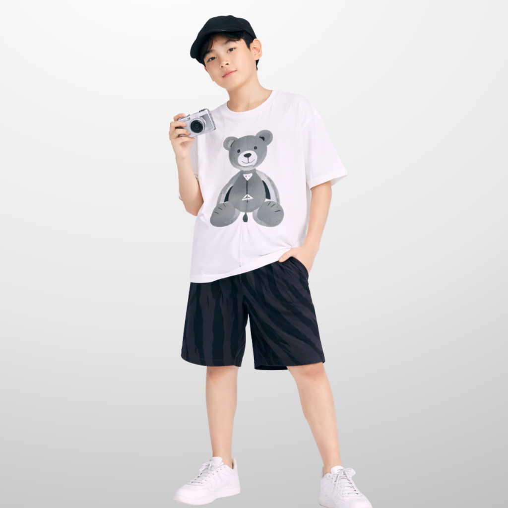 Đồ bộ bé trai mùa hè, áo thun quần short cotton co giãn, thoáng mát, 4-14 tuổi - B43 | JJ Kids