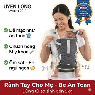 Địu Trẻ Em Chicco Easyfit Baby Carrier Max.9kgs, Dễ Mặc, Dễ Điều Chỉnh Và Dễ Gập Gọn Mang