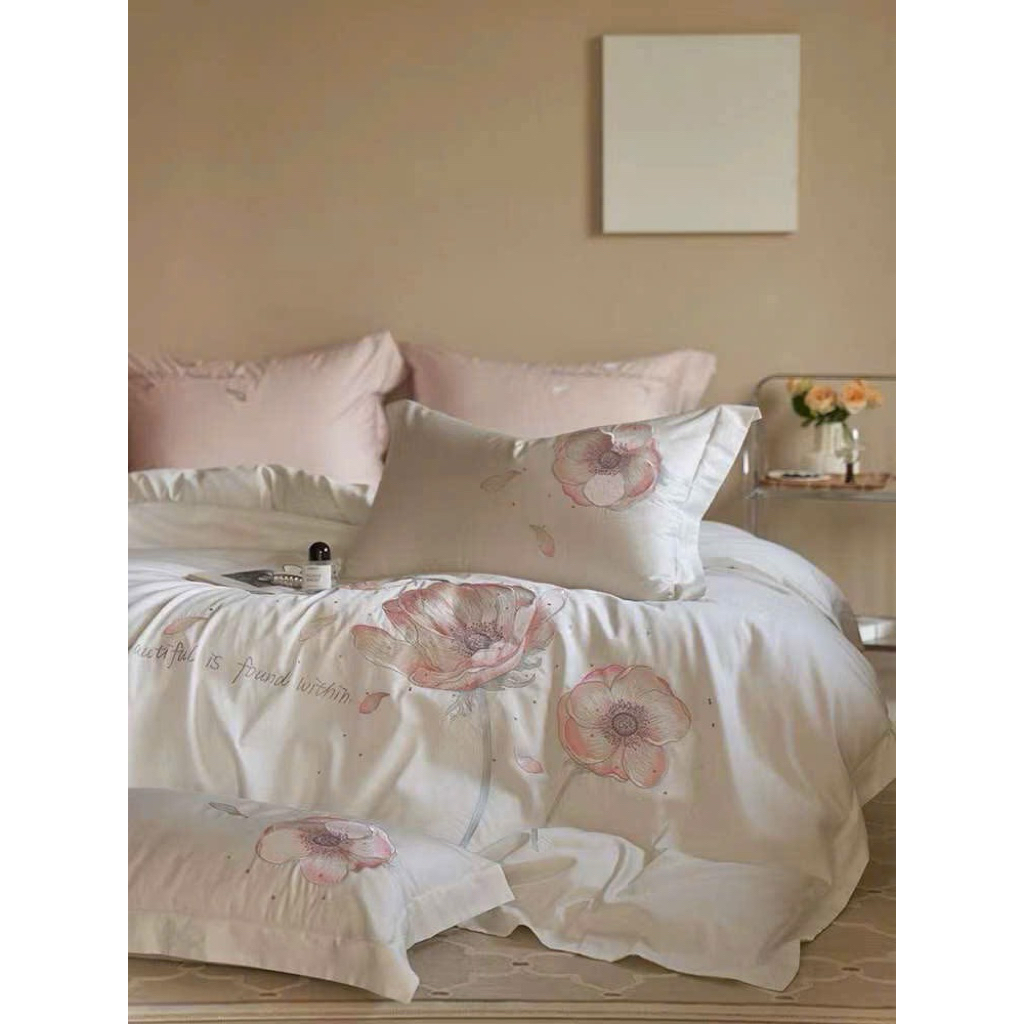 BÁN CHẠY 4- Bộ chăn ga gối tencel chăn hè MemMinbedding Luxury mềm mại êm ái thoáng khí phong cách trang nhã tinh tế