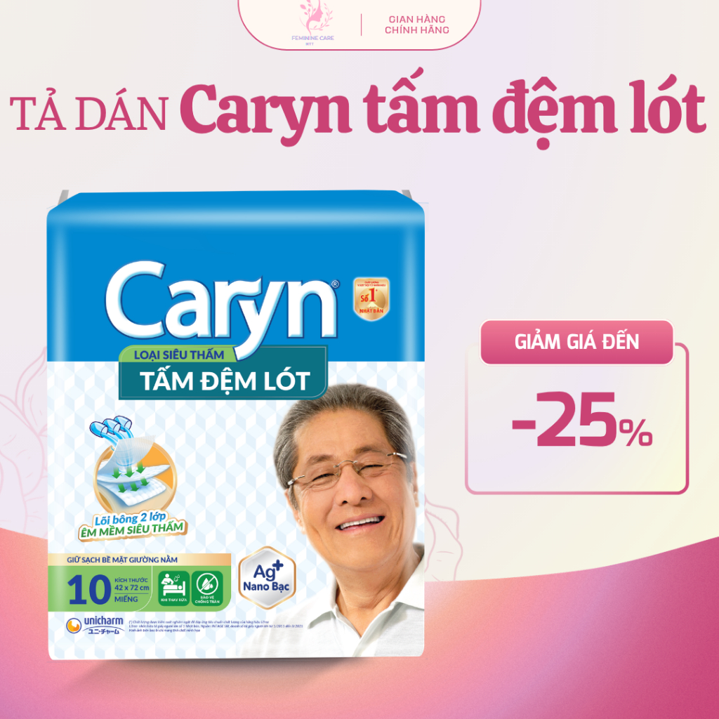 TẤM ĐỆM LÓT CARYN ĐỦ SIZE L10 – L20 – XL14 – NPP NHẬT THANH TUYỀN