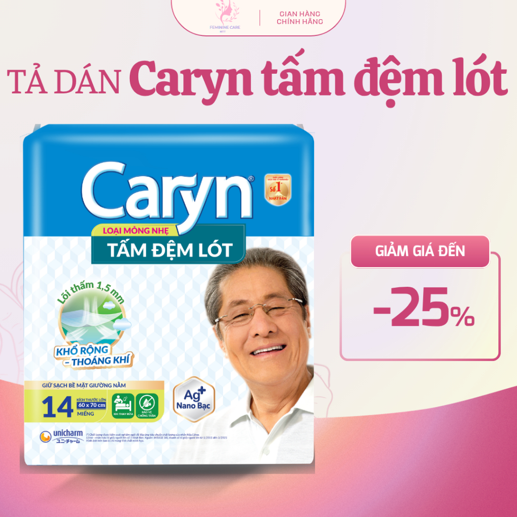 TẤM ĐỆM LÓT CARYN ĐỦ SIZE L10 – L20 – XL14 – NPP NHẬT THANH TUYỀN