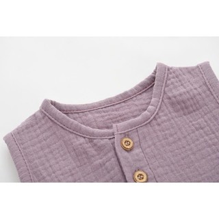 Body Sơ Sinh Vải Xô Muslin Cao Cấp Không Tay – Romper Cotton Mềm Thoáng Mát, Cúc Gỗ Dễ Thương