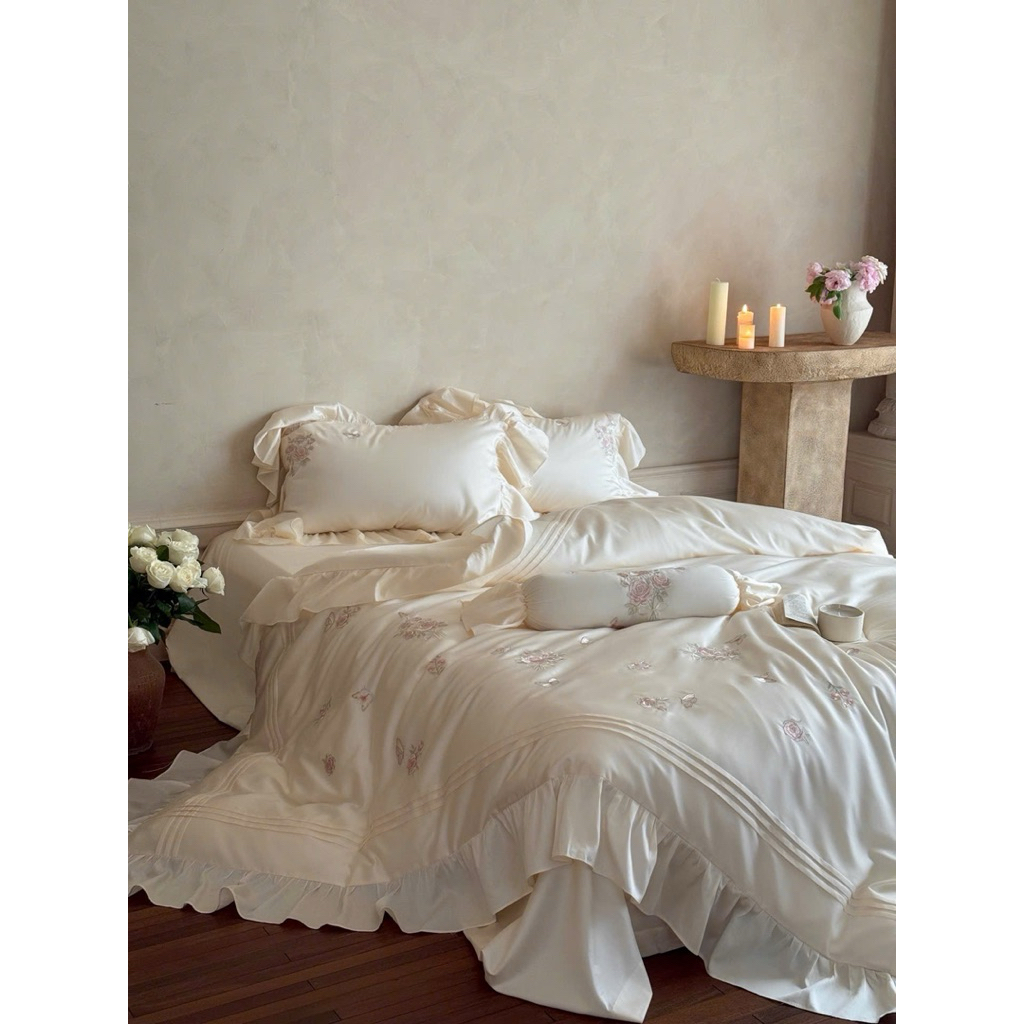 BÁN CHẠY 4- Bộ chăn ga gối tencel chăn hè MemMinbedding Luxury mềm mại êm ái thoáng khí phong cách trang nhã tinh tế