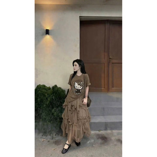 •𝙆𝙞𝙣𝙜𝙨𝙝𝙤𝙥𝙗𝙚𝙖𝙪𝙩𝙮•Set Áo Kitty Mix Váy Voan Vạt QC