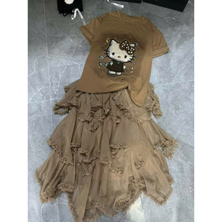 •𝙆𝙞𝙣𝙜𝙨𝙝𝙤𝙥𝙗𝙚𝙖𝙪𝙩𝙮•Set Áo Kitty Mix Váy Voan Vạt QC