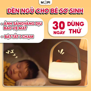 [ NÂNG CẤP] Đèn ngủ cho bé sơ sinh Mopi , cảm ứng một chạm, ánh sáng vàng dịu, bảo vệ mắt, tích điện 185h sử dụng