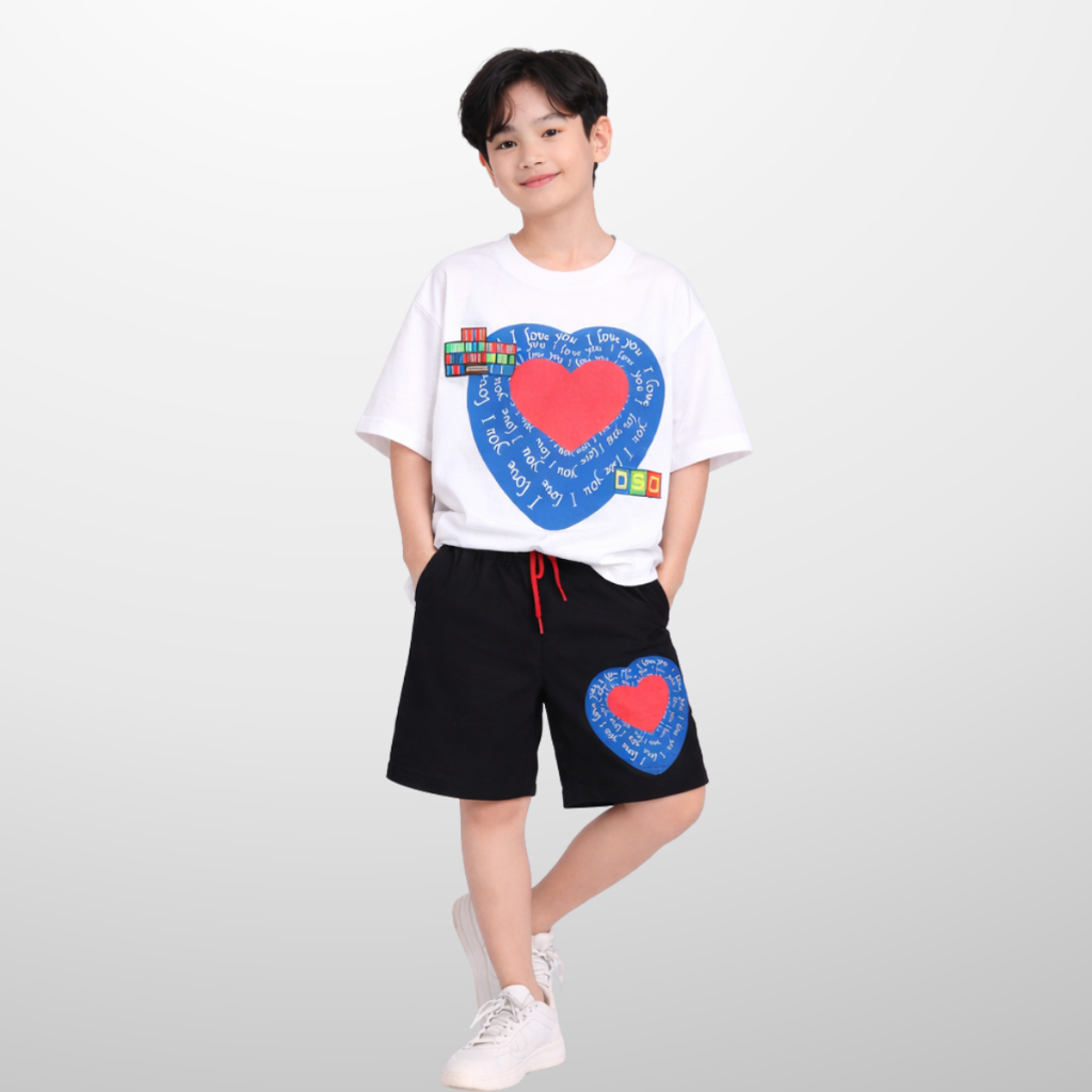 Đồ bộ bé trai mùa hè, áo thun quần short cotton co giãn, thoáng mát, 4-14 tuổi - B76 | JJ Kids