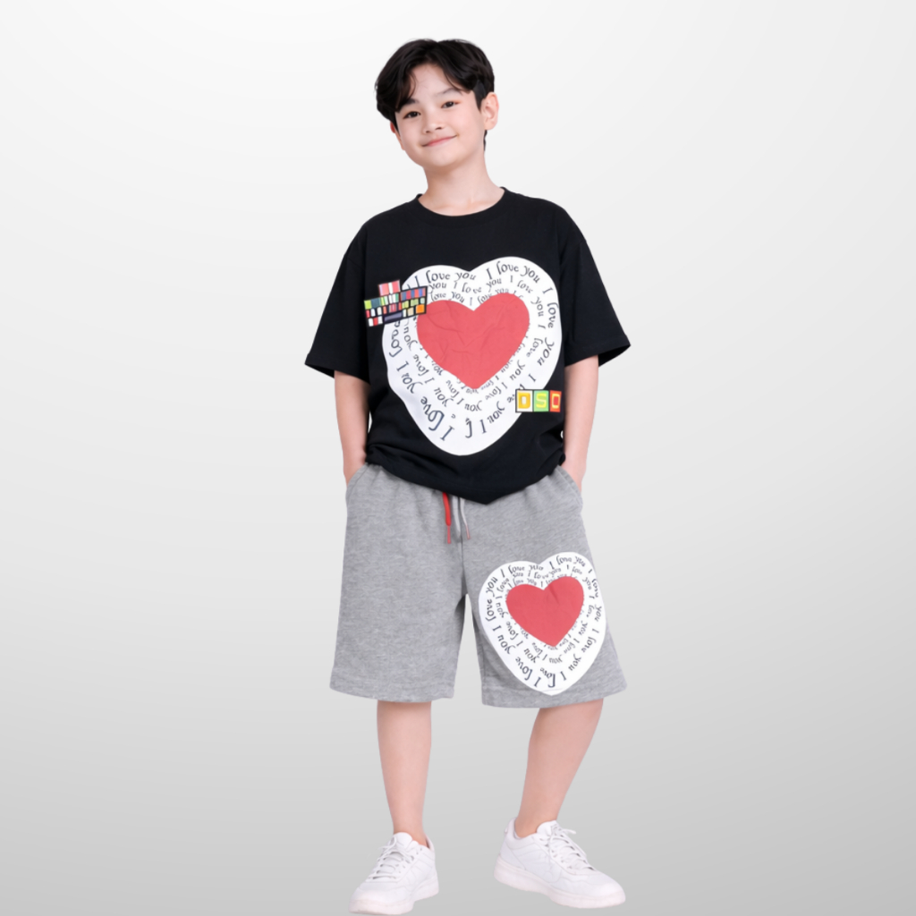 Đồ bộ bé trai mùa hè, áo thun quần short cotton co giãn, thoáng mát, 4-14 tuổi - B76 | JJ Kids
