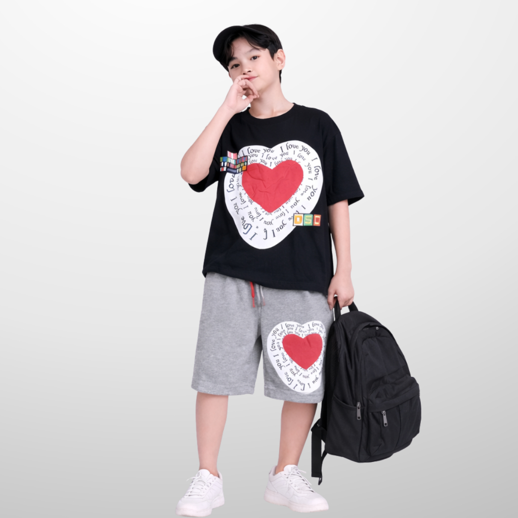 Đồ bộ bé trai mùa hè, áo thun quần short cotton co giãn, thoáng mát, 4-14 tuổi - B76 | JJ Kids