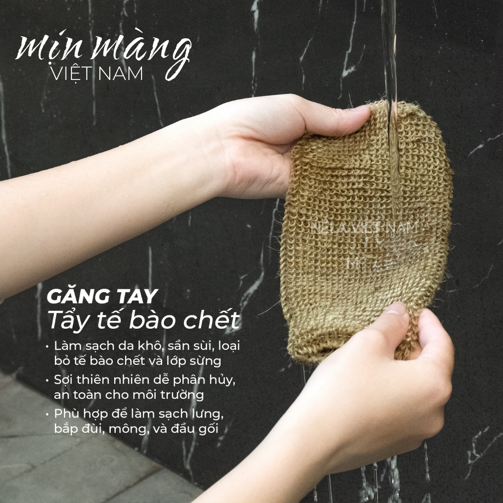 Găng Tay Tắm Tẩy Tế Bào Chết Body Bao Tay Châu Phi Kỳ Ghét MỊN MÀNG Chất Liệu Sợi Vỏ Cây Thiên Nhiên