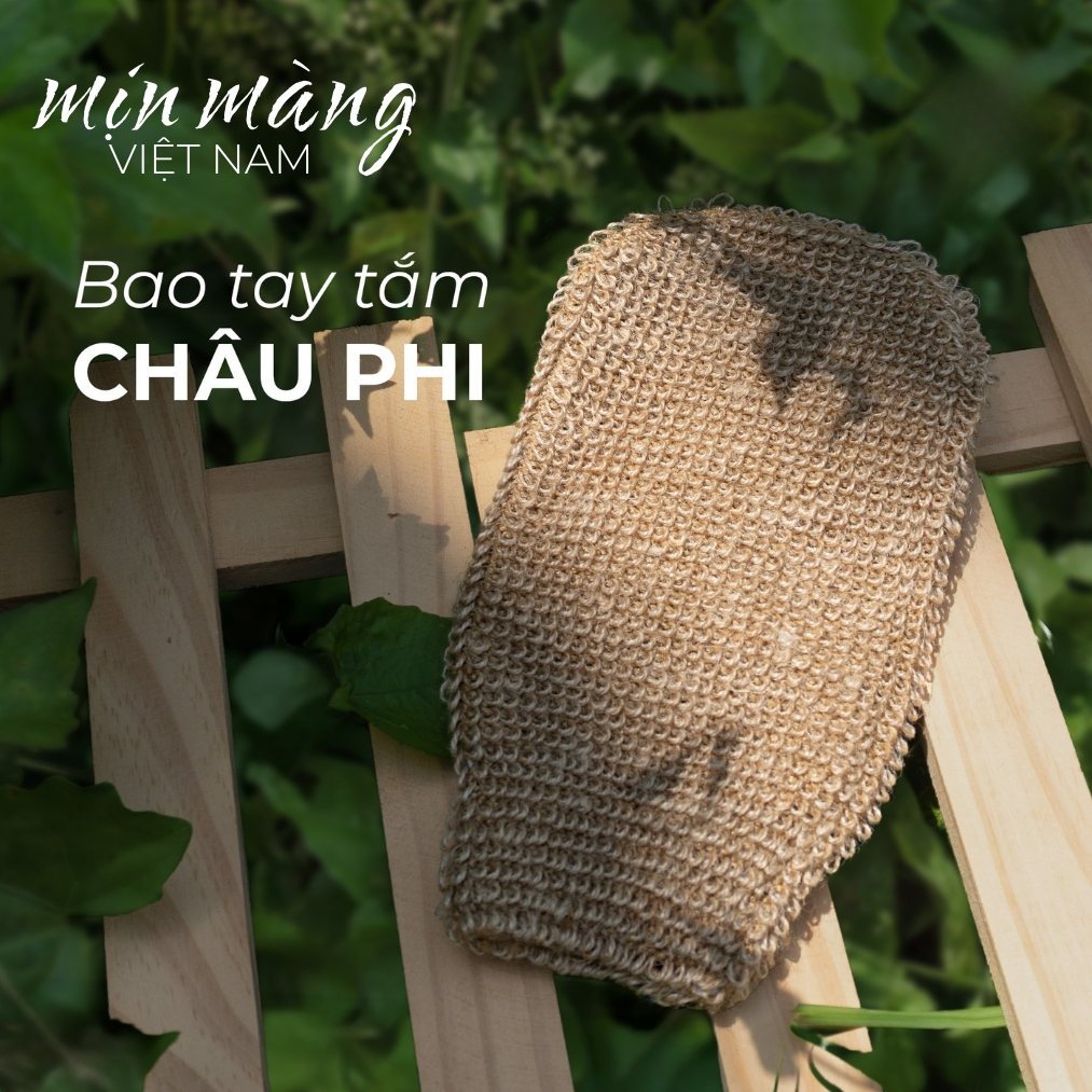 Găng Tay Tắm Tẩy Tế Bào Chết Body Bao Tay Châu Phi Kỳ Ghét MỊN MÀNG Chất Liệu Sợi Vỏ Cây Thiên Nhiên