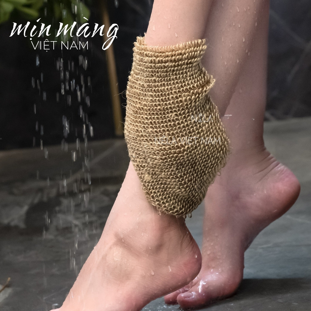 Găng Tay Tắm Tẩy Tế Bào Chết Body Bao Tay Châu Phi Kỳ Ghét MỊN MÀNG Chất Liệu Sợi Vỏ Cây Thiên Nhiên