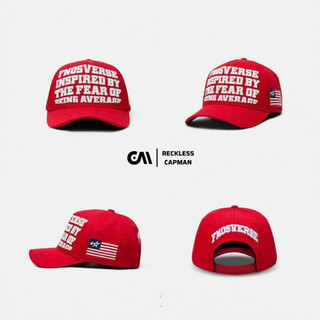 RecklessCapman Mũ Lưỡi Trai FNOS l NÓN _US AVERAGE_ TRUCKER HAT - RED - HW5 l FNOSVERSE INSPIRED BY