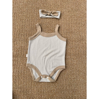 Body 2 dây bản to chất liệu cotton waffle phong cách hàn quốc cho bé gái