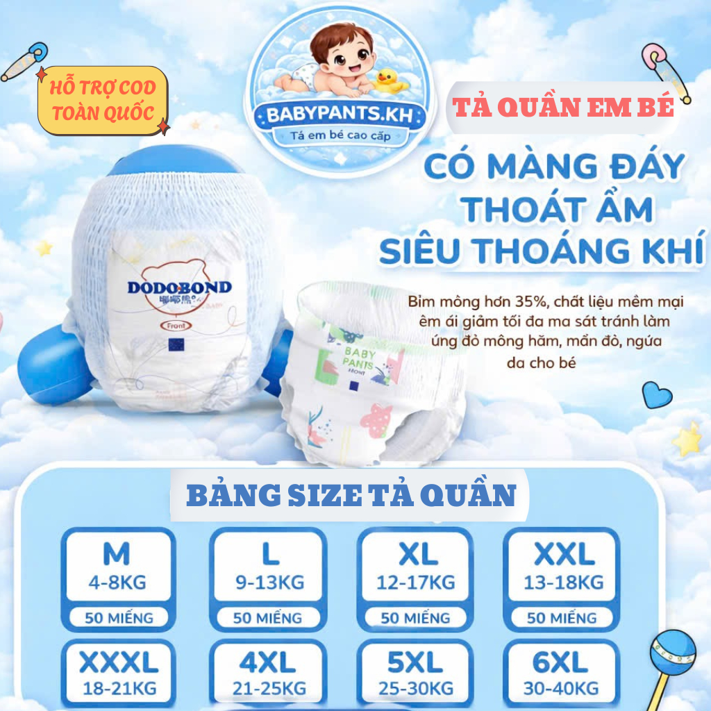 Tả Quần Em Bé Baby Pants KH  Combo Nhiều Miếng 50 100 150 200 Miếng Mẫu Ngẫu Nhiên