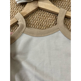 Body 2 dây bản to chất liệu cotton waffle phong cách hàn quốc cho bé gái