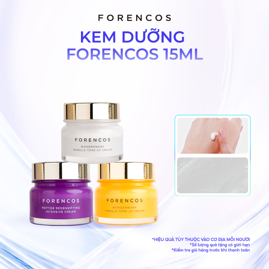 Combo 2 kem Dưỡng Ẩm Trắng Da, Chống Lão Hoá, Căng Bóng Và Trẻ Hoá FORENCOS Ban Ngày Và Ban Đêm 15g