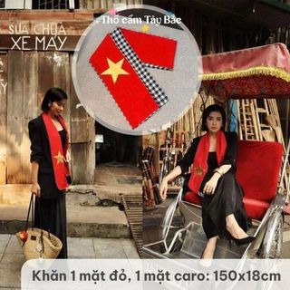 Khăn Rằn Cờ Đỏ Sao Vàng Yêu nước Vải Đũi Mềm Mại, Khăn Rằn Nam Bộ Phụ Kiện 30/4, 2/9, Cổ Vũ, Sự Kiện