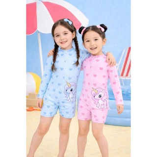 BK56 Đồ bơi bé gái liền thân họa tiết trái tim,bikini liền thân cho bé gái 12-40kg